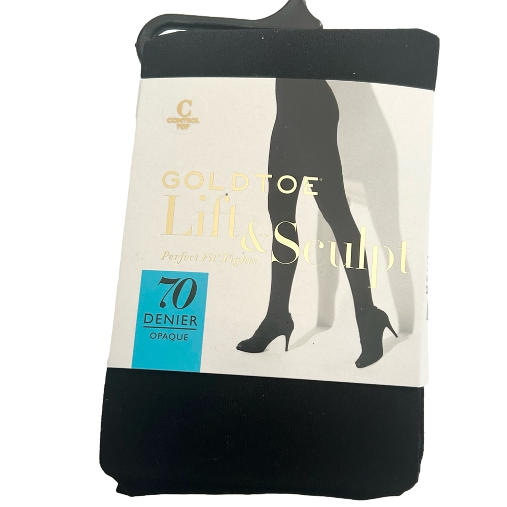 Gold toe Lift & Sculpt Black Tights Size C 5’2” - 5’8” 130lbs - 165lbs NEW